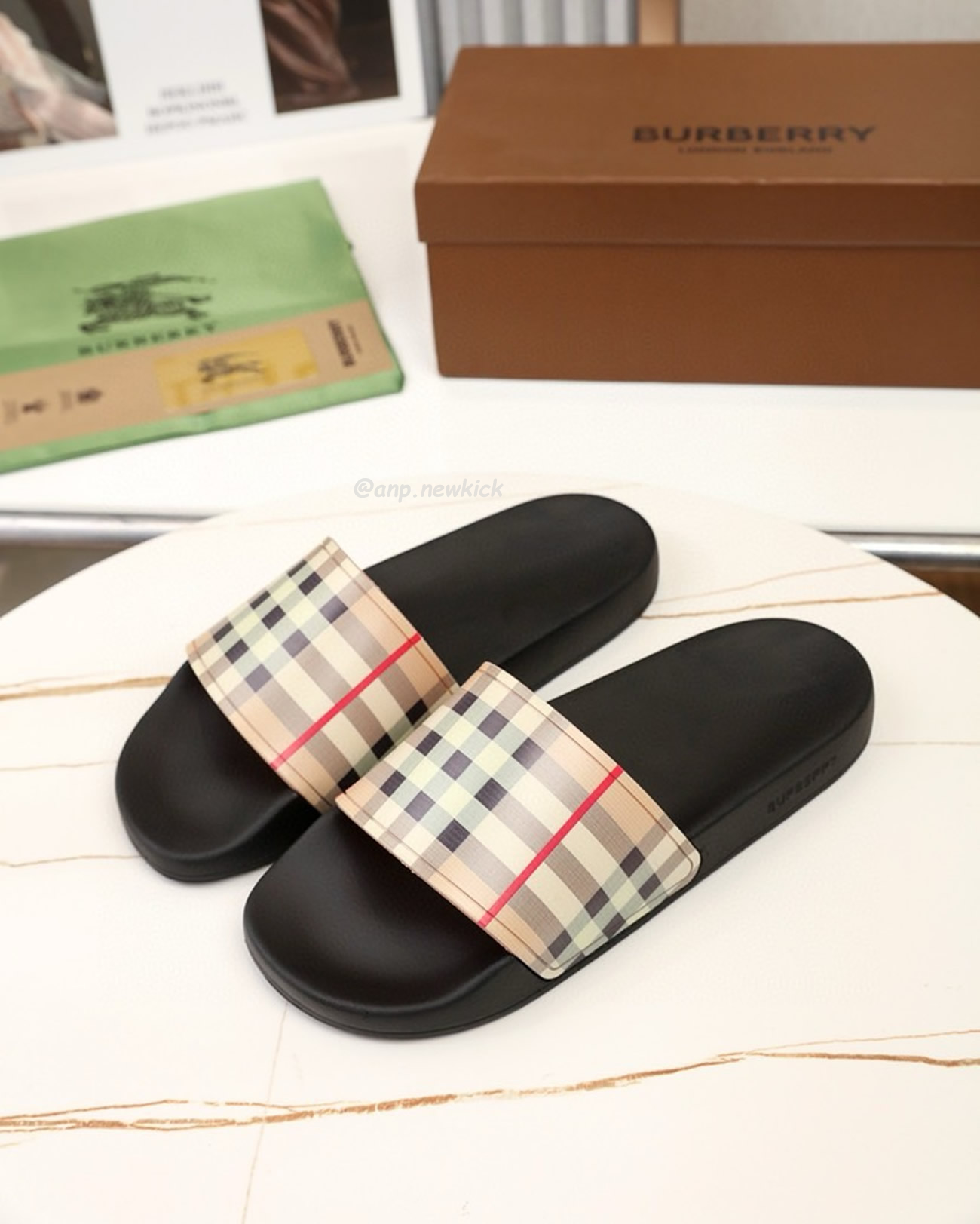 Burberry Vintage Check Slides Beige (3) - newkick.org